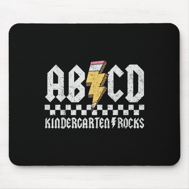 Tapis De Souris Abcd Kindergarten Rocks Pencil Lightning Enseignan (Devant)