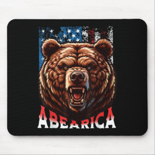 Tapis De Souris Abearica 4 juillet ours grizzly patriotique quatri