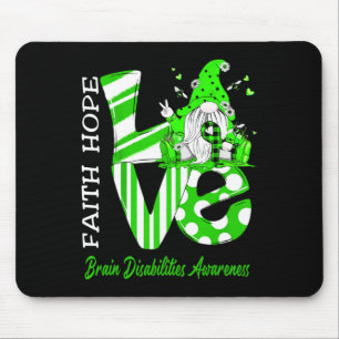 Tapis De Souris Abee Gnome Love Incapacité cérébrale Sensibilisati