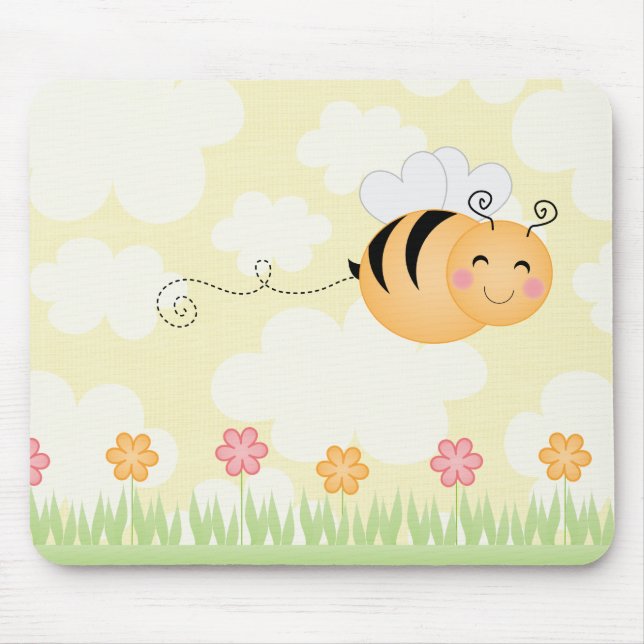 Tapis De Souris Abeille de bande dessinée et mousepad mignons de (Devant)