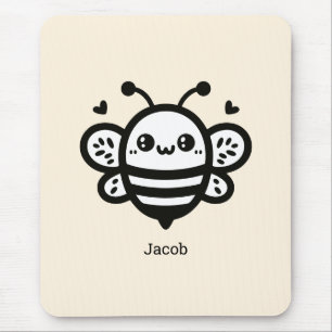 Tapis De Souris Abeille de miel doux - Kawaii Nursery Line Art