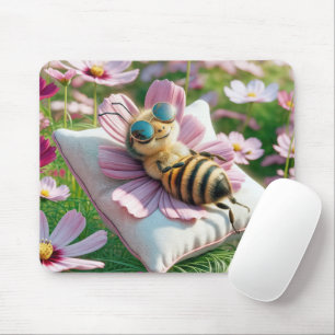 Tapis De Souris Abeille de miel reposant sur un Coussin