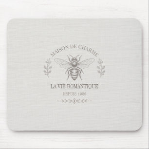 Tapis De Souris Abeille en ivoire miel français pays vintage rusti