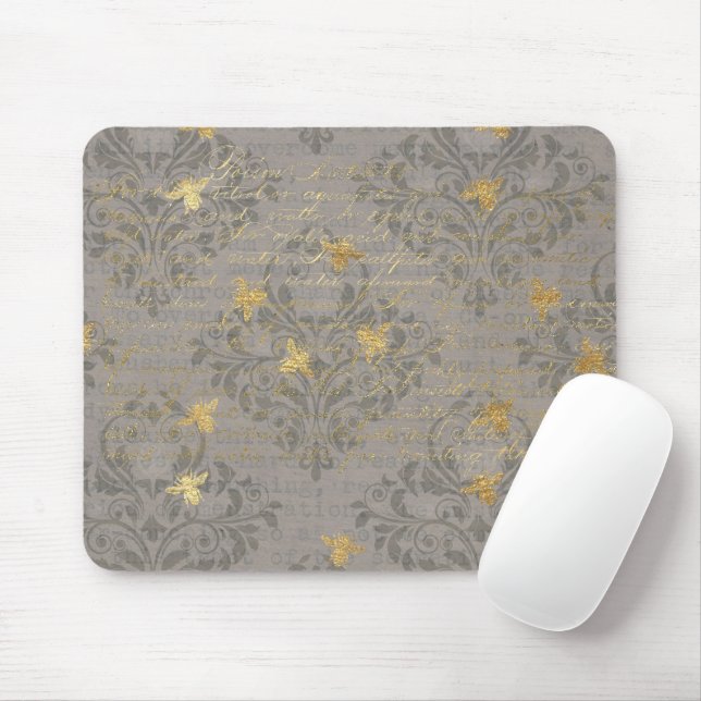 Tapis De Souris Abeille et rouleau d'or (Avec souris)
