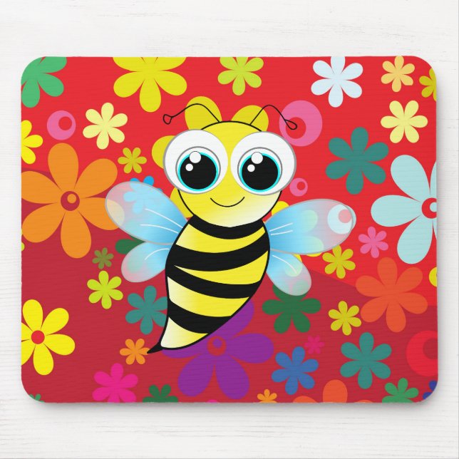 Tapis De Souris Abeille heureuse (Devant)