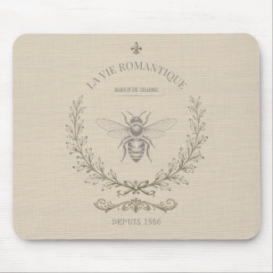 Tapis De Souris Abeille miel beige vintage rustique campagne franç
