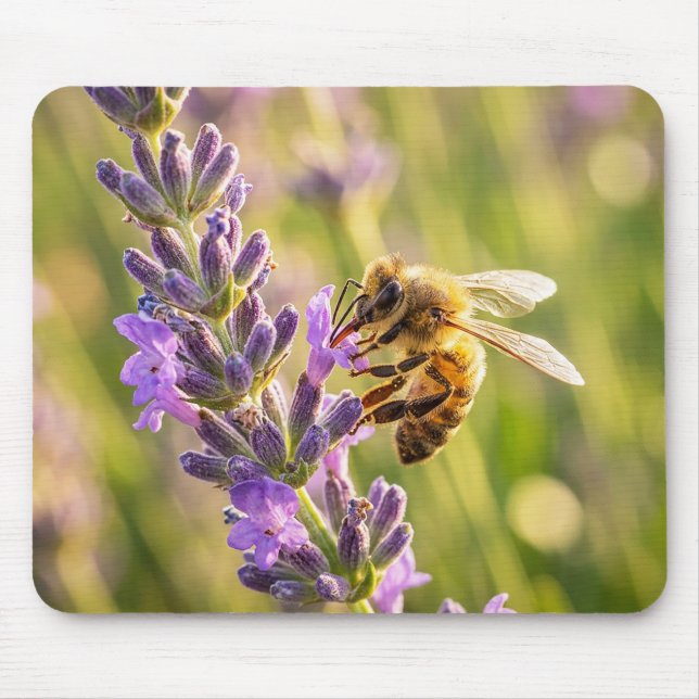Tapis De Souris Abeille sur lavande (Devant)