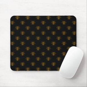 Tapis De Souris Abeilles à huile métal d'or en noir