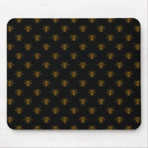 Tapis De Souris Abeilles à huile métal or sur noir