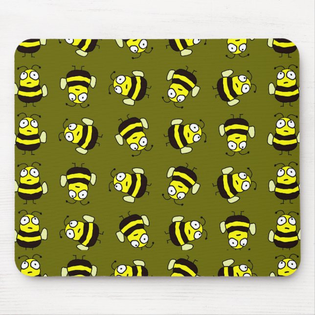 Tapis De Souris Abeilles de bande dessinée (Devant)