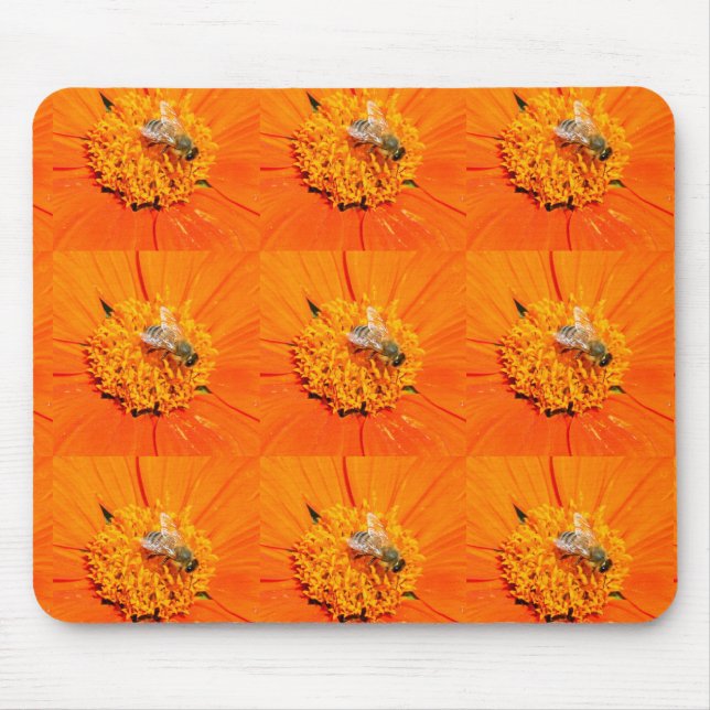 Tapis De Souris abeilles sur mousepad orange (Devant)