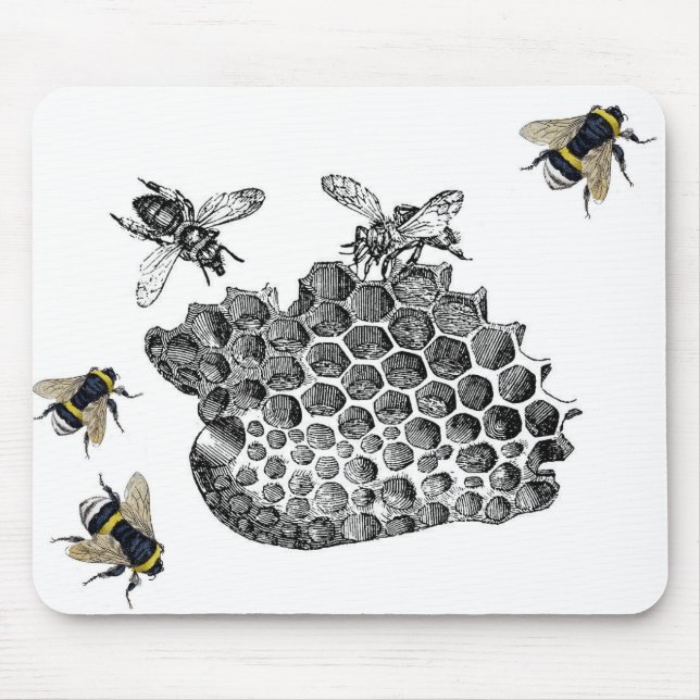 Tapis De Souris Abeilles vintages (Devant)