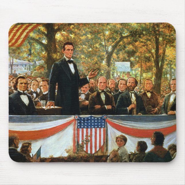 Tapis De Souris Abraham Lincoln et Stephen A. Douglas (Devant)