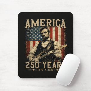 Tapis De Souris Abraham Lincoln Jouant de la Guitare 4 Juillet