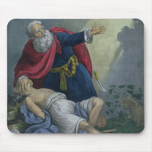 Tapis De Souris Abraham offrant vers le haut de son fils Isaac, (Devant)