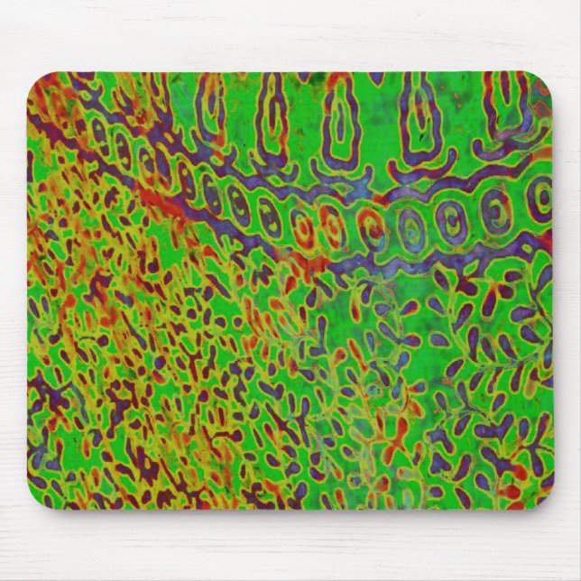 Tapis De Souris Abrégé sur rouge et vert Mousepad batik (Devant)