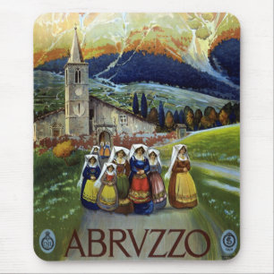 Tapis De Souris Abruzzes Italie Art de l'affiche de voyage vintage