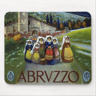Tapis De Souris Abruzzes Italie Poster Vintage voyage Art avec fem