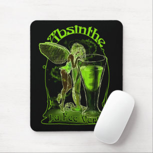 Tapis De Souris Absinthe La Fee Verte Fée Avec Verre