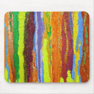 Tapis De Souris Abstract art rainbow stripes paint drip