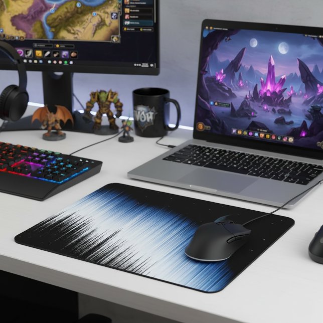 Tapis De Souris Abstract Blue Glitch Art Crescent Moon Night Sky (Abstract Blue Glitch Art Crescent Moon Night Sky Mouse Pad
)