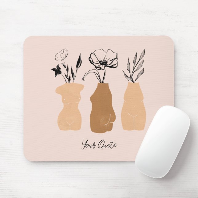 Tapis De Souris Abstract Boho Women Illustration , Earthy Tones (Avec souris)