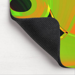 Tapis De Souris Abstract curves in lime green with orange bath