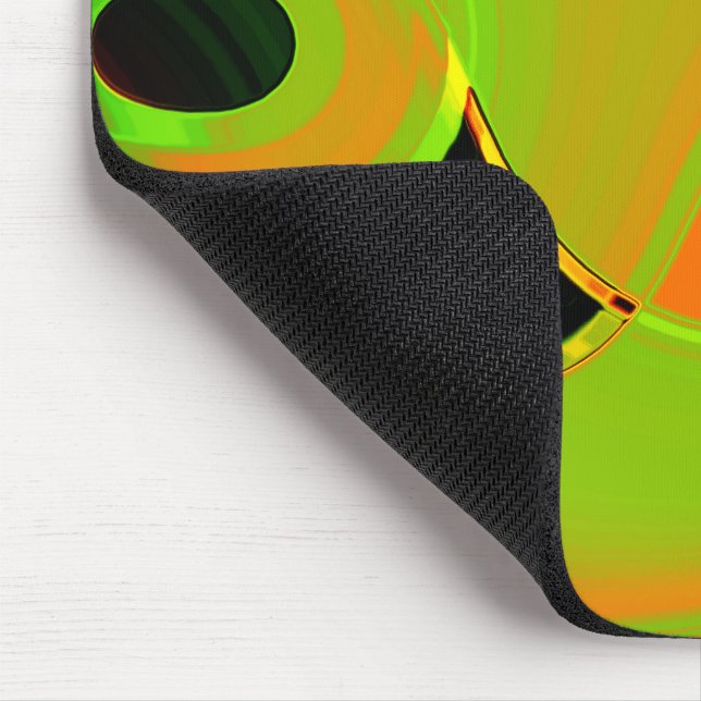 Tapis De Souris Abstract curves in lime green with orange bath     (Coin)