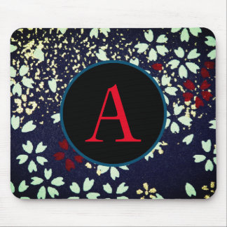 Tapis De Souris ABSTRACT FLORAL PATTERN CUSTOM INITIAL Mousepad