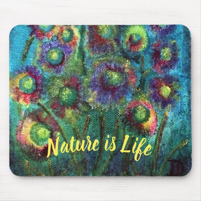 Tapis De Souris Abstract Flowers Custom Text (Devant)