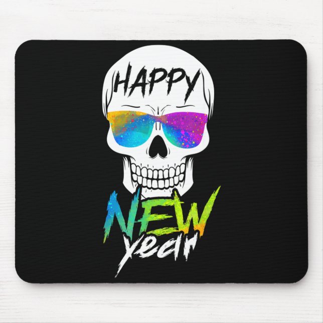 Tapis De Souris Abstract Happy New Skull Year  (Devant)