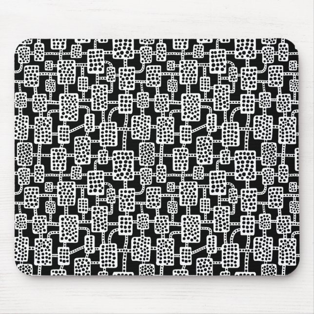Tapis De Souris Abstrait 041113 - Blanc sur noir (Devant)