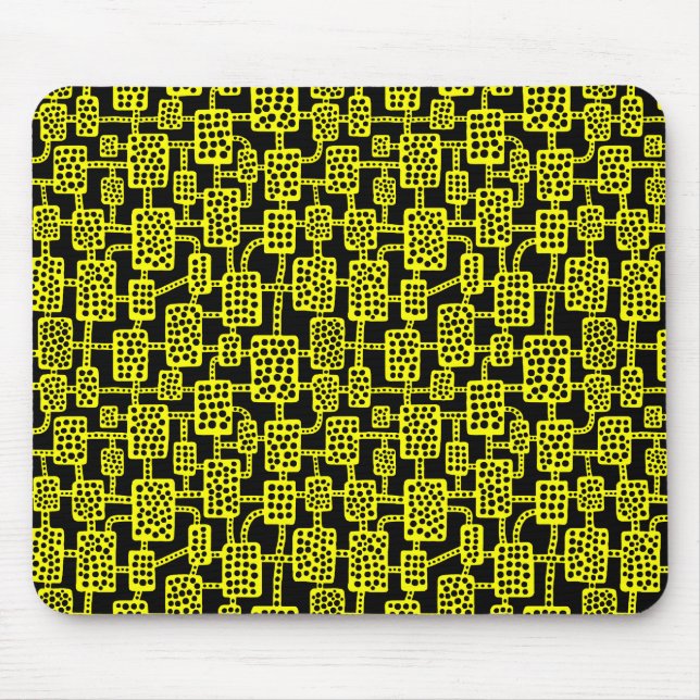 Tapis De Souris Abstrait 041113 - Jaune sur noir (Devant)