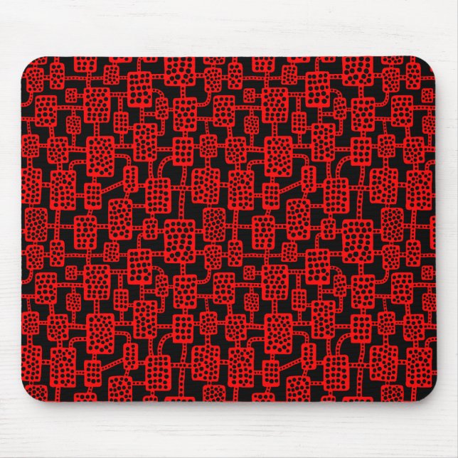 Tapis De Souris Abstrait 041113 - Rouge sur noir (Devant)