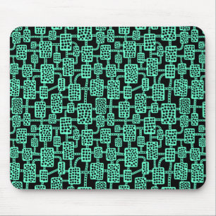 Tapis De Souris Abstrait 041113 - Turquoise sur noir