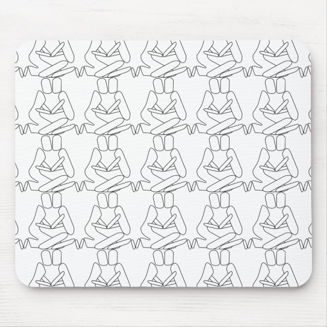 Tapis De Souris Abstrait Amour noir contour (Devant)