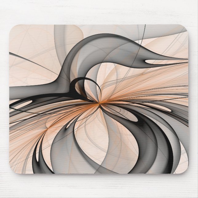 Tapis De Souris Abstrait Anthracite Grey Sienna Art moderne fracta (Devant)