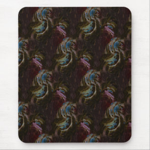 Tapis De Souris Abstrait atomique noir rétro