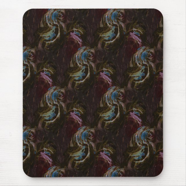 Tapis De Souris Abstrait atomique noir rétro (Devant)