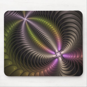 Tapis De Souris Abstrait brillant Trippy coloré 3D Fractal Art