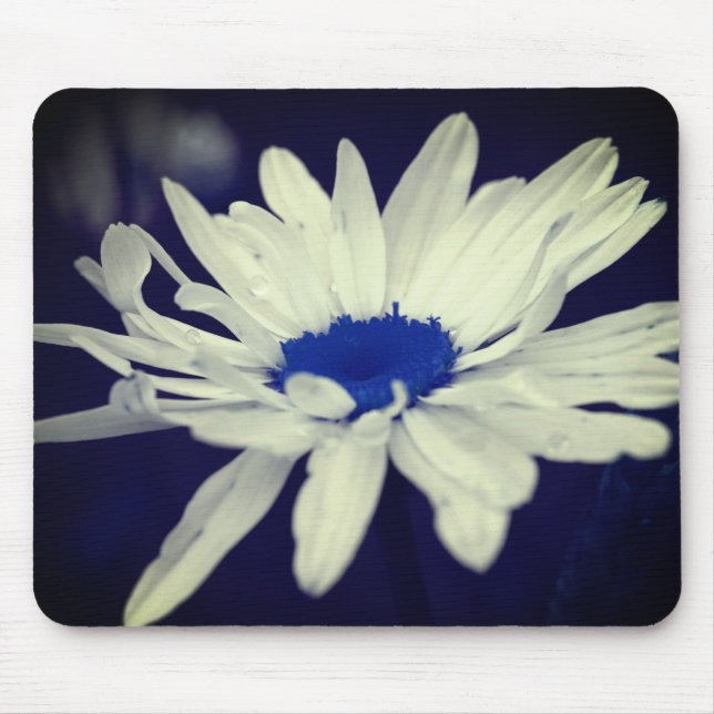 Tapis De Souris Abstrait Daisy Blue Center Flower Art (Devant)