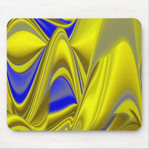 Tapis De Souris Abstrait en bleu or