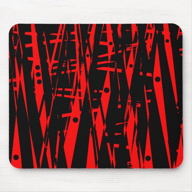 Tapis De Souris Abstrait en rouge et noir (Devant)