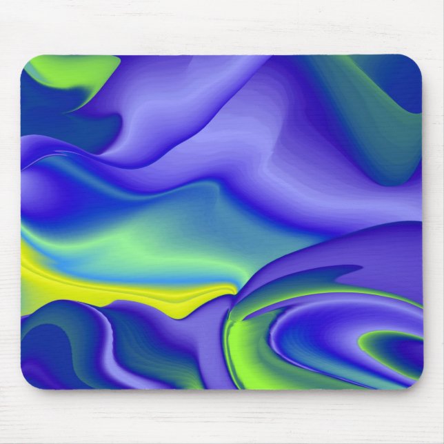 Tapis De Souris Abstrait en vert et violet (Devant)