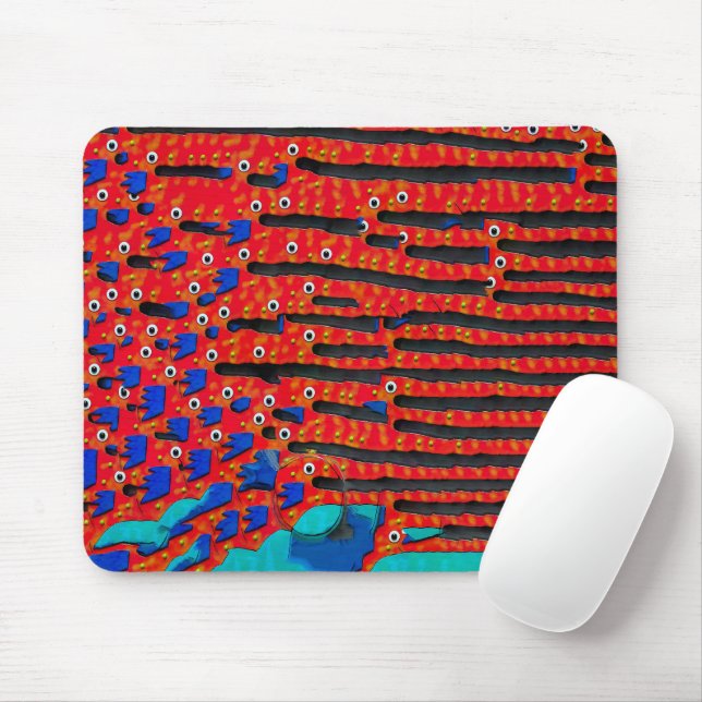 Tapis De Souris Abstrait Fish Eye Contemporain (Avec souris)