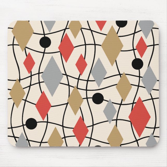 Tapis De Souris Abstrait géométrique moderne du milieu du siècle (Devant)
