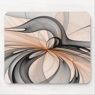Tapis De Souris Abstrait Gris Sienne Anthracite Art Fractal Modern