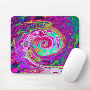 Tapis De Souris Abstrait Groovy Rétro Tourbillon Arc-en-ciel Magen