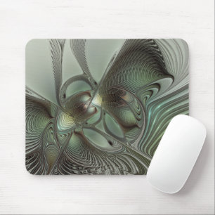 Tapis De Souris Abstrait Olive Sage Green Grey Fractal Art Imagina