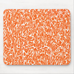Tapis De Souris Abstrait Orange & blanc